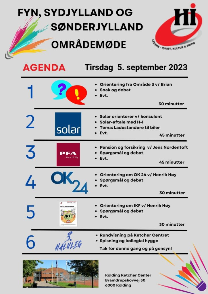 HI Område 3 møde Agenda